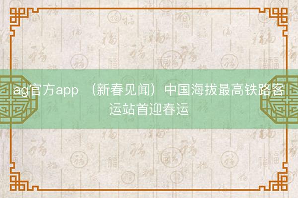 ag官方app （新春见闻）中国海拔最高铁路客运站首迎春运