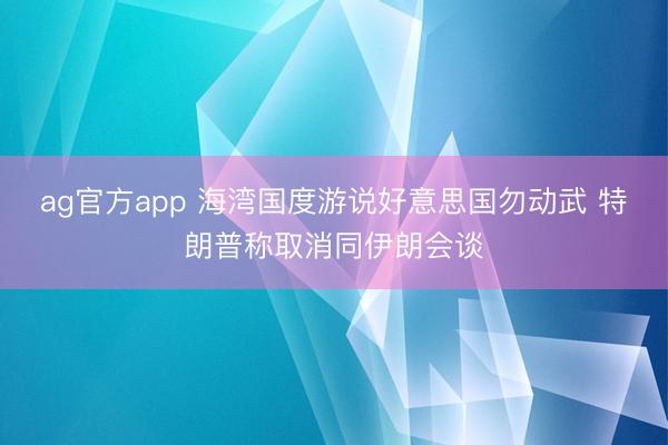 ag官方app 海湾国度游说好意思国勿动武 特朗普称取消同伊朗会谈