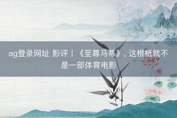 ag登录网址 影评丨《至尊马蒂》, 这根柢就不是一部体育电影
