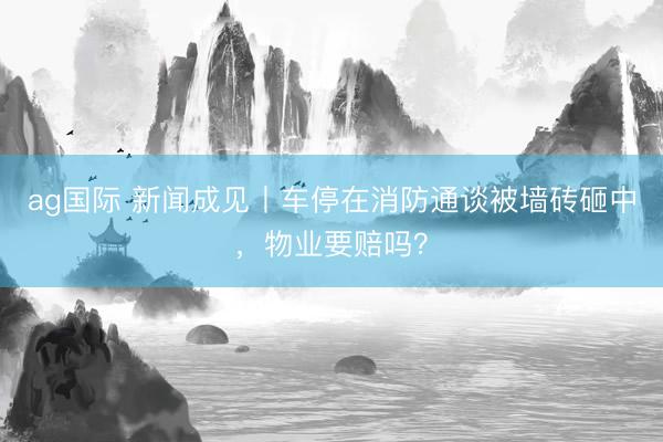 ag国际 新闻成见丨车停在消防通谈被墙砖砸中,物业要赔吗?