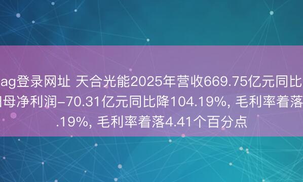 ag登录网址 天合光能2025年营收669.75亿元同比降16.58%, 归母净利润-70.31亿元同比降104.19%, 毛利率着落4.41个百分点